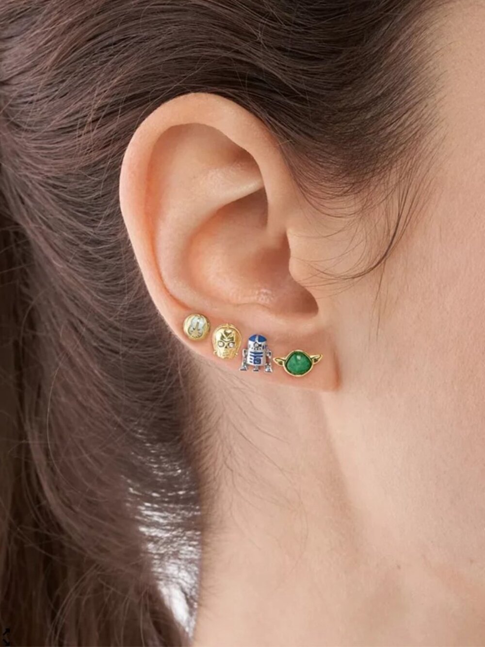 Fossil Star Wars Two-Tone Stainless Steel Stud Earrings Set - Gold Tone